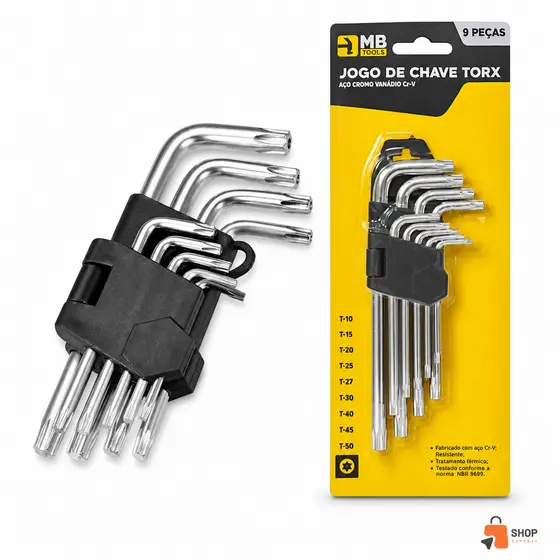 Jogo Chave Torx Guia Extra Longa Com Furo Cromo Vanadio