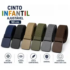 Cinto Infantil Ajustável 90cm Nylon Colorido