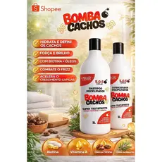Kit shampoo 1lt+ condicionador 1lt da Bomba cachos