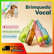 Alta Qualidade Brinquedo Para Cachorro Formato Garrafa Borracha  Com Som E Bolinha Resistente Mordida，Highly interacti