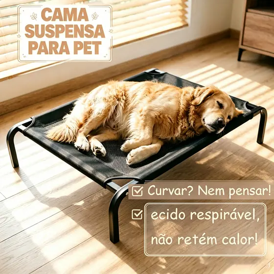 Cama Pet Suspensa e Elevada Reforçada - Respirável, Lavável e Resistente para Cães e Gatos