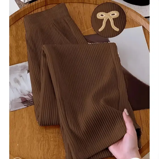 Calça Pantalona Feminina Tecido texturado Feminina Cintura Alta Pantalona Elegante