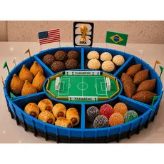Mini Petisqueira Estádio Futebol Porta Snacks e Salgados 30cm