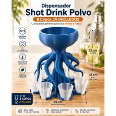 Porta Shots Polvo 8 Copos | Dispenser de Bebidas em Impressão 3D