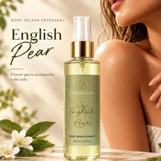 Body Splash English Pear 160ml Pêra E Frésias Perfume Clean Fresca Elegante Inspiração Importado