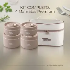 Kit 4 Marmitas Térmicas com Bolsa Térmica – Ideal para Trabalho e Viagens