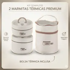 Kit 2 Marmitas Térmicas com Bolsa Térmica – Ideal para Trabalho e Viagens