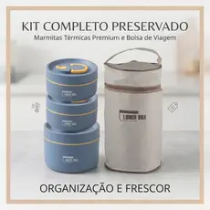 Kit 3 Marmitas Térmicas com Bolsa Térmica – Ideal para Trabalho e Viagens