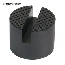 Almofada de borracha para macaco de carro, durável e resistente ao desgaste, com ranhuras para suporte hidráulico.