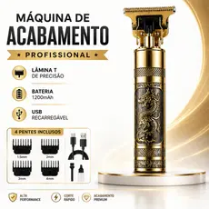 Aparador de Barba Profissional T9 Dragão Máquina de Acabamento Cabelo Recarregável USB
