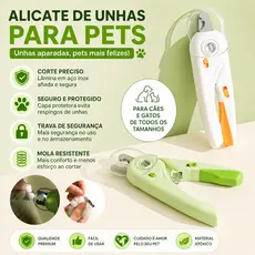 Cortador de unhas de cães e gatos, kit com alicate luminoso e lixa básica