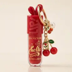 Gloss Labial Cereja Chaveiro Cherry Lip Oil Brilho Hidratante Vermelho Com Cheiro