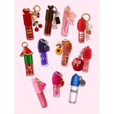 Box com 11 Gloss Labial Chaveiro Lip Oil Hidratante com Brilho Modelos Variados Infantil e Adulto