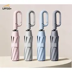 Guarda-Chuva Automático Dobrável com Fivela - Proteção UV, Sol e Chuva, Lona Resistente