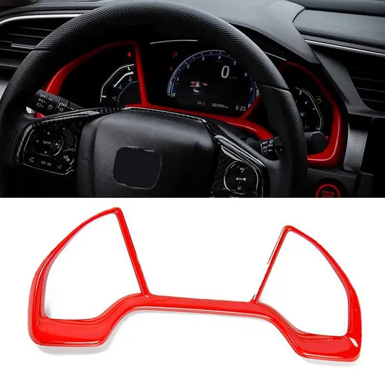 ! Melhores Acabamentos de Decoração Interna em ABS Vermelho de Alta Qualidade para Honda Civic 10ª Geração 2016-2021 123