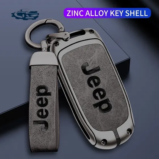 Capa de Chave de Carro em Liga de Zinco para Jeep Renegade Compass Grand Cherokee Acessórios Automotivos 123