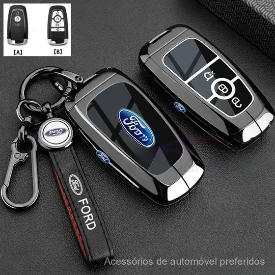 Capa de Chave Remota de Carro em Liga de Zinco para Ford Everest 2023 2024 2025/Ranger (2022-2023) Porta-Chaves 123