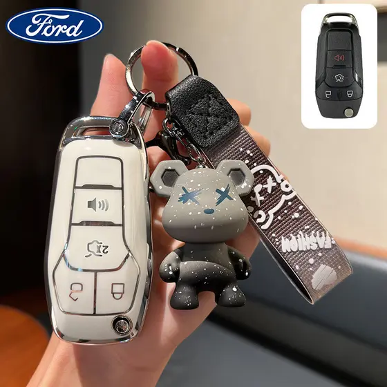 Capa para Chave de Carro Ford Compatível com KA+ 14-21/2014 Fusion 14-20, Chaveiro de Urso em TPU 123