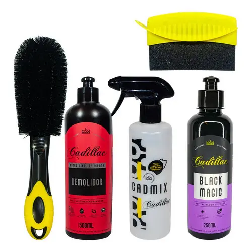 Kit Cadillac: Limpeza E Brilho Para Rodas E Pneus Pretinho