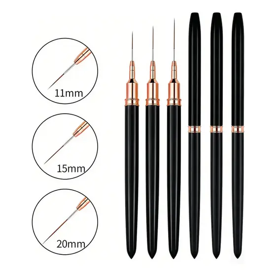 Kit 5 Pincéis Nail Art UV Gel Manicure