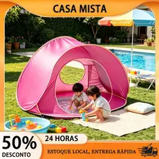 Barraca Praia Infantil Com Piscina Interna Proteção Solar Dobrável Para Criança Ao Ar Livre