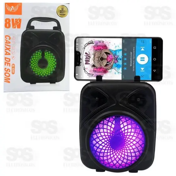 Caixa de Som Bluetooth Potente com Suporte para Celular – Alto-Falante Portátil, Som de Alta Qualidade, Conexão sem Fio