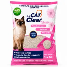 Areia Higiênica Para Gatos Perfumada 4kg Torrão Firme Baixo Pó