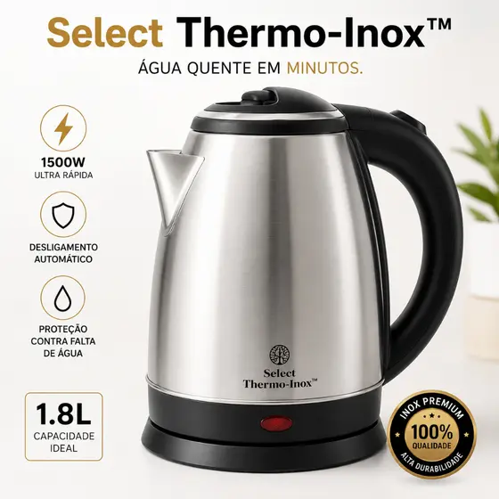 Chaleira Elétrica 1.8Lts 1500W 220V Inox Ultra rápida Base 360º giratória