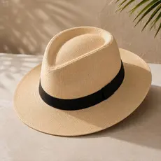 Chapéu Masculino Panamá Malandrinho Palha Shantung Verão Casual Praia Tropical Unissex