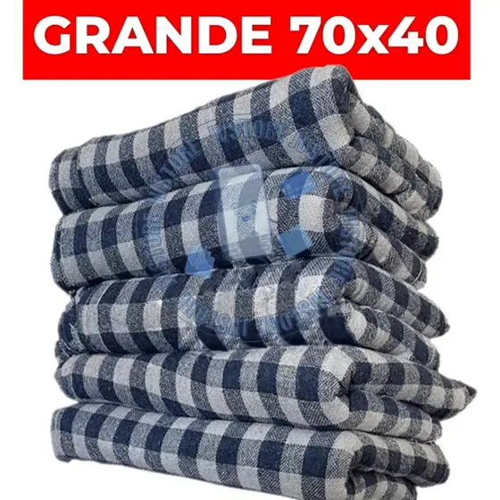 Kit Panos De Chão Xadrez 100% Algodão Grande Alta Absorção Kit Econômico Para Limpeza