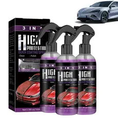 Dragon Honor 3 em 1 Spray de Revestimento Automotivo de Alta Proteção, 3 Peças de Spray Nano para Reparação de Arranhões