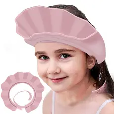 Touca de Banho para Bebês e Crianças KOMIDK, Ajustável, de Silicone, para Proteção ao Lavar o Cabelo, para Bebês, Crianç