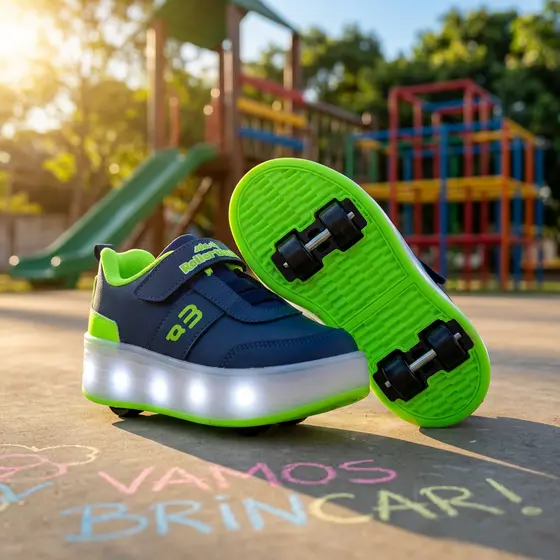 Tênis Infantil com Rodinhas + Led Lançamento Promoção