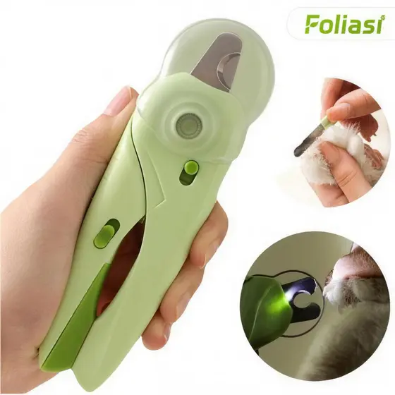 Cortador de Unhas para Cães e Gatos com Proteção LED e Lixa - Alicate Pet 14cm Aço Inoxidável - Segurança