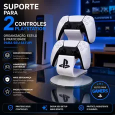 Suporte Duplo Para Controle PS5 PS4 Organização Setup Gamer Mesa Organizador Duplo Controle Minimalista Brilha no Escuro
