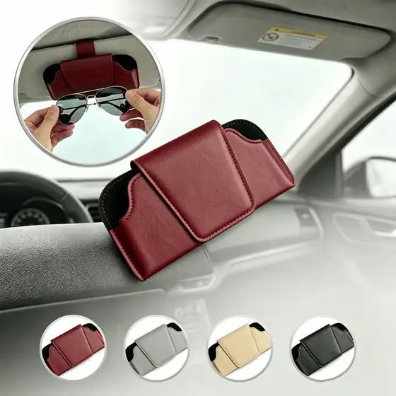 Estojo Multifuncional para Óculos de Sol - Carro, Magnético, Porta - Bilhetes, Quebra - Sol