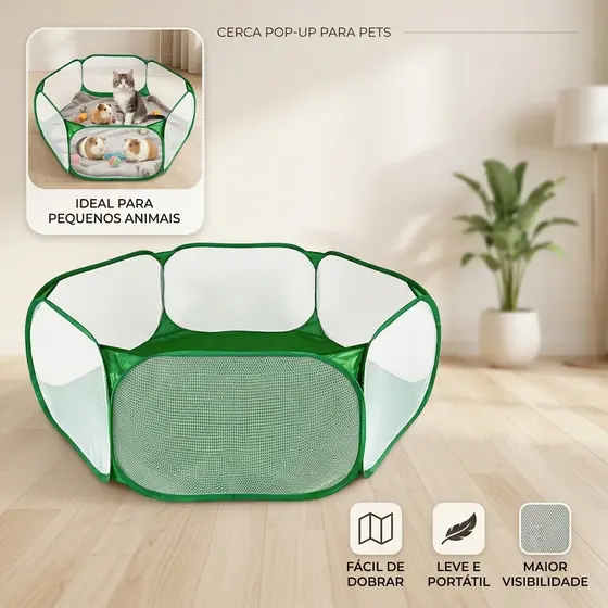 Tenda Cercadinho para Cães e Outros Pequenos Animais de Estimação - Canil com Fácil Operação e Cerca Externa