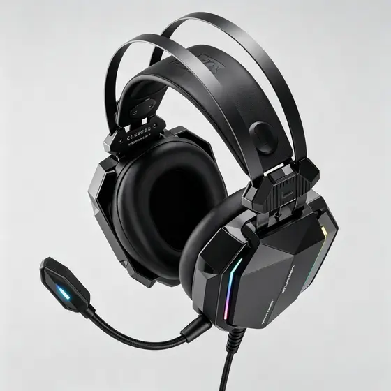 Fone Headset Gamer RGB PRO Iluminação LED, Microfone Ajustável, Ideal para Jogos Online