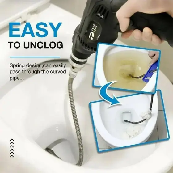 [Compatível com Furadeira] Unclogging the Pipeline Electric Equipment Can Be Easily Variety Home Use Sewerage Sink Pract
