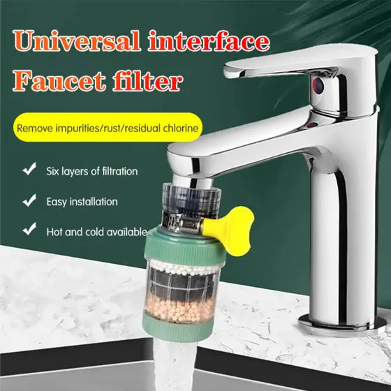 [Filtro Removível] Universal Fit Filtro de Torneira de Cozinha com Proteção Contra Respingo e Removível/Filtro de