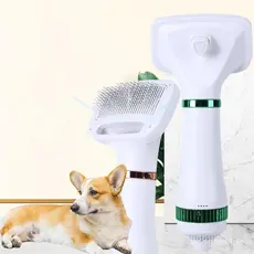 Secador de Pelos para Animais de Estimação, Secador 2 em 1 para Cães, Secador de Pelos Silencioso de 300W, Inclui Escova