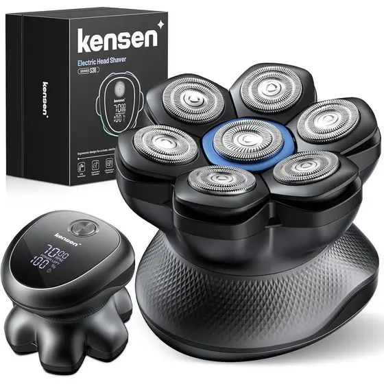 kensen PRO 7D Aparelho de Barbear para Homens Carecas - Novo Aparelho de Barbear Elétrico de Dupla Velocidade 2026, Apar