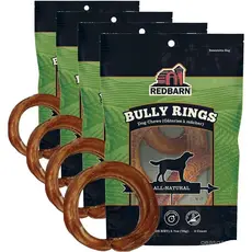 Redbarn Pet Products Anéis de Mastigar 100% Naturais de 4" para Cães - Petisco Dental Premium Sem Grãos e Sem Couro Cru,