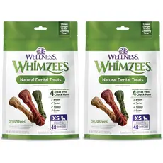 Wellness Whimzees Brushzees Petisco Dental Natural para Cães, Mastigáveis Aprovados pela VOHC, Refresca o Hálito, Tamanh