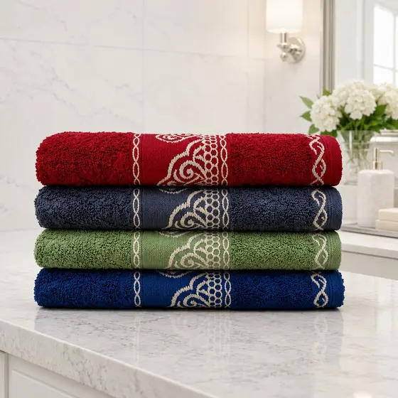Kit 4 Toalhas de Rosto Veneza 45x70cm 100% Algodão Alta Absorção Macias Premium