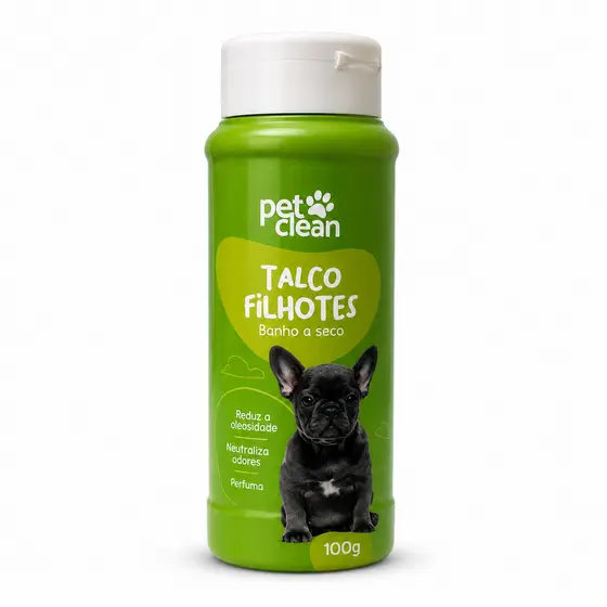Talco Banho A Seco Filhotes Neutraliza Odores Pet Clean