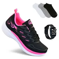 Tenis Feminino + Relogio Smart Watch + 1 Par de Meia Esportivo Corrida Treino Super leve e Macio