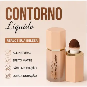 Contorno Líquido Labranche | Efeito Matte, Alta Cobertura com Aplicador Esponja | 7 Core