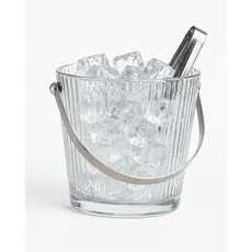 Balde de Gelo de Vidro com Pegador de Inox 1 Litro – Balde para Whisky, Espumante e Kit Bar