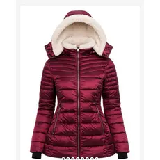 Jaqueta Feminina Puffer Metalizada com Capuz Removível Peluciado Crocker 49015
